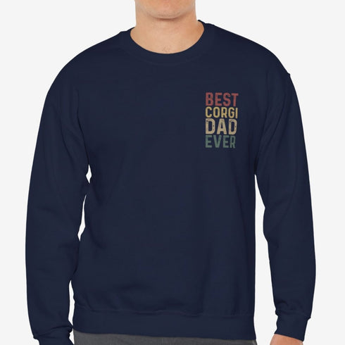 Corgi Sweatshirt for Men - Best Corgi Dad Crew Sweatshirt