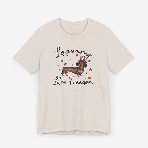 Dachshund Long Live Freedom T-Shirt - Funny 4th of July Shirt