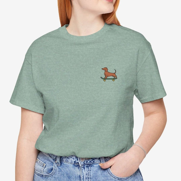 Dachshund Skateboard Tee - Dachshund T- Shirt for Women