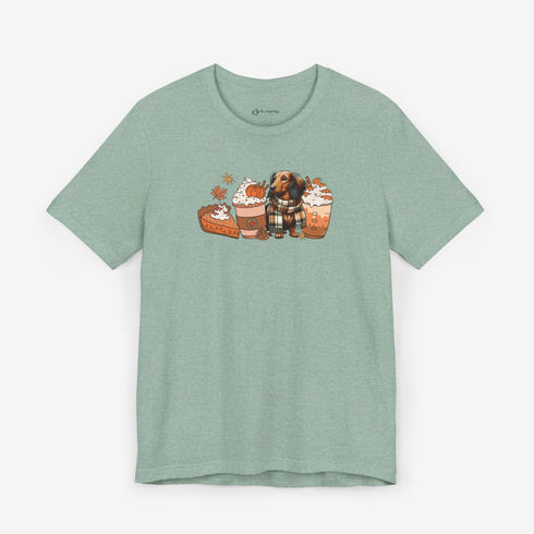 Longhaired Dachshund Fall Tee - Dachshund T- Shirt for Women