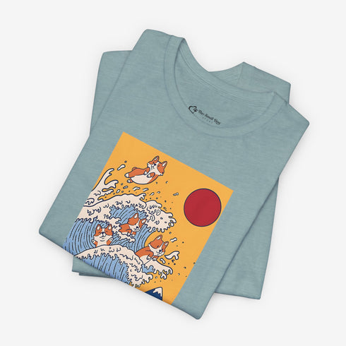 Funny Corgi Shirt for Women - Japanese Art Corgi Lover Tee