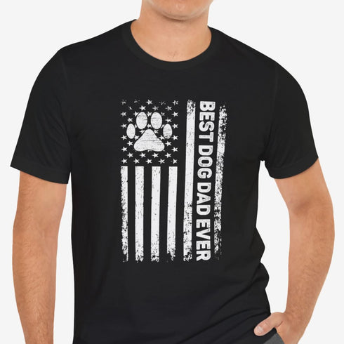 American Flag Dog Dad Tee - Dog Dad Gift