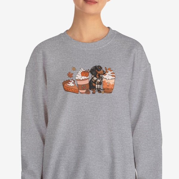 Dachshund Autumn Sweatshirt for Women - Crew Sweatshirt