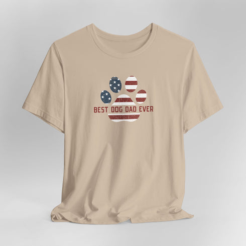 American Flag Dog Dad T Shirt - Dog Dad Gift