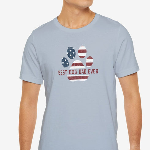 American Flag Dog Dad T Shirt - Dog Dad Gift