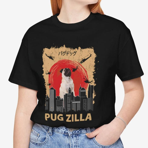 Pug Lover T-Shirt - Pugzilla Funny Pug Shirt for Women