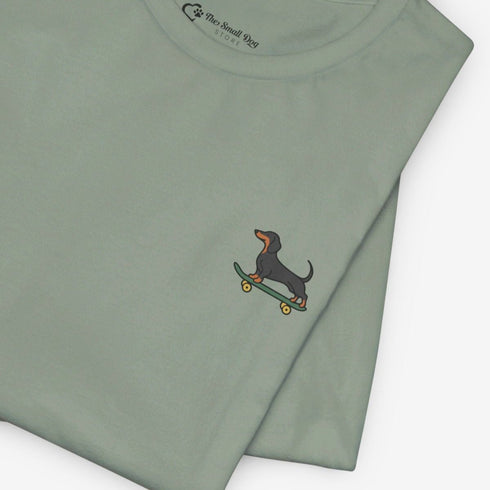 Dachshund Skateboard Tee - Wiener Dog T- Shirt for Women