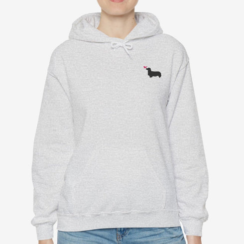 Longhaired Dachshund Hoodie for Women - Cute Dachshund Hoodie Sweatshirt