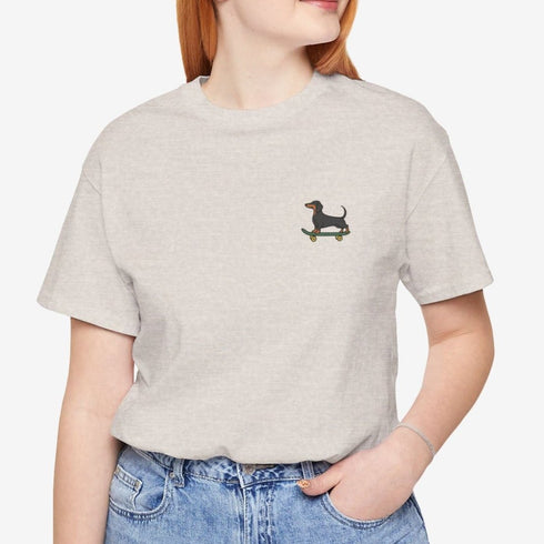 Dachshund Skateboard Tee - Wiener Dog T- Shirt for Women