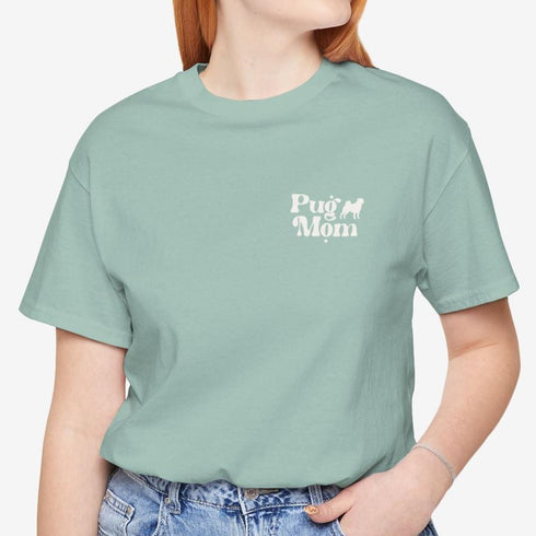 Pug Mom T- Shirt - Retro Pug Shirt for Women