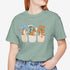 corgi t shirt for women. Color heather prism dusty blue