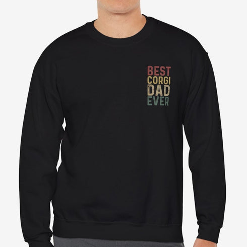 Corgi Sweatshirt for Men - Best Corgi Dad Crew Sweatshirt