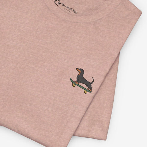 Dachshund Skateboard Tee - Wiener Dog T- Shirt for Women