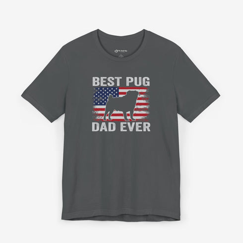 Pug Dad T- Shirt - Pug Shirt for Men - American Flag Pug Tee