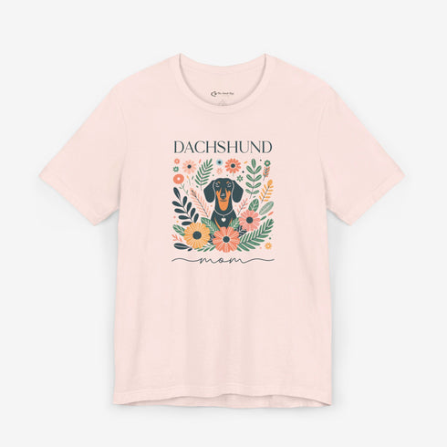 Dachshund T- Shirt for Women - Dachshund Mom Shirt Floral