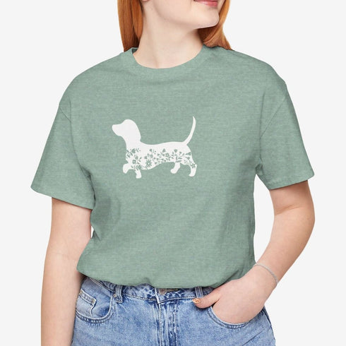 Dachshund Shirt for Women - Floral Dachshund Tee