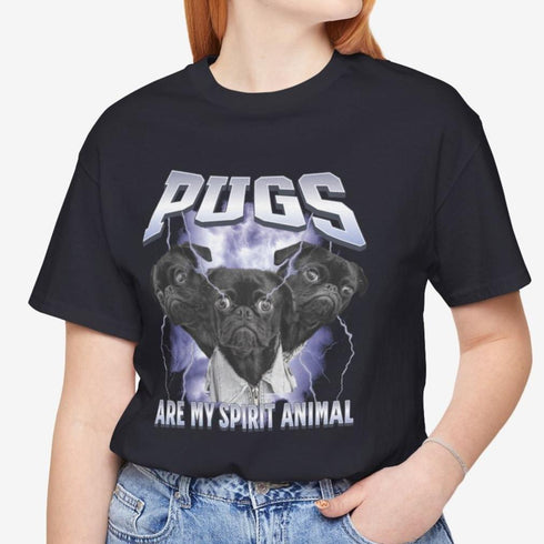 Pug Metal Shirt - Black Pug T- Shirt for Women