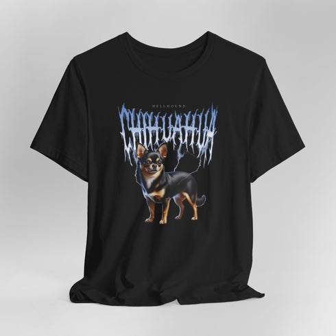 Chihuahua Metal T- Shirt for Women - Funny Black Chihuahua Tee for Women