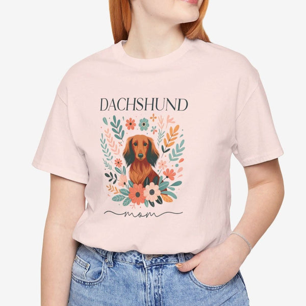 Dachshund T- Shirt for Women - Longhaired Dachshund Mom Shirt