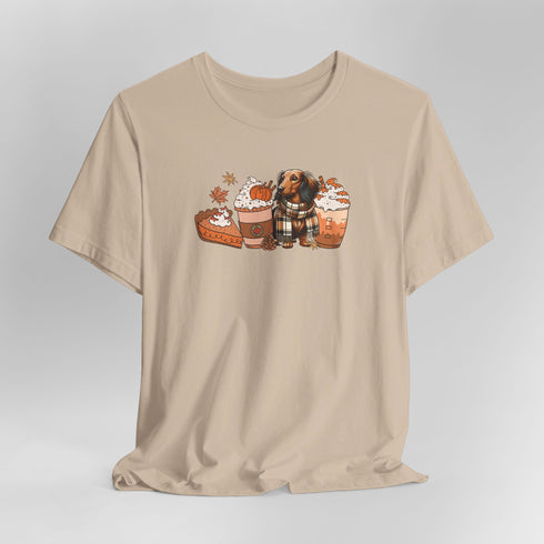 Longhaired Dachshund Fall Tee - Dachshund T- Shirt for Women