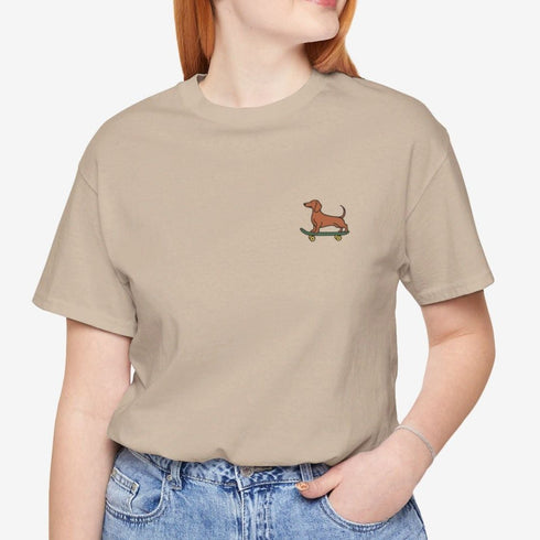 Dachshund Skateboard Tee - Dachshund T- Shirt for Women