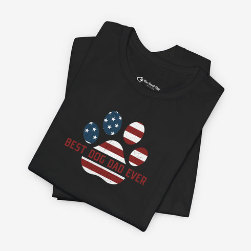 American Flag Dog Dad T Shirt - Dog Dad Gift