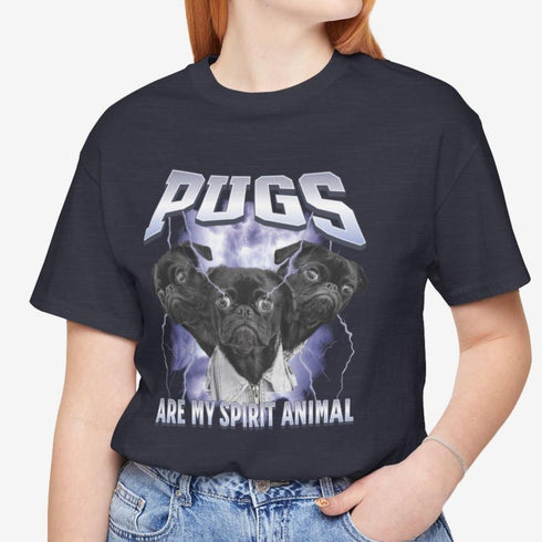 Pug Metal Shirt - Black Pug T- Shirt for Women