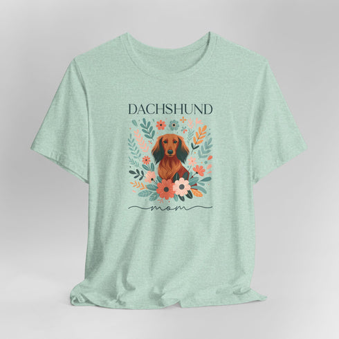 Dachshund T- Shirt for Women - Longhaired Dachshund Mom Shirt
