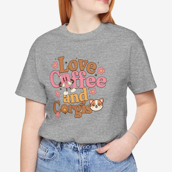 Corgi T-Shirt - Love Coffee and Corgis - Corgi Shirt for Women