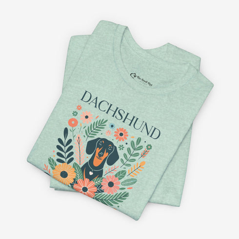 Dachshund T- Shirt for Women - Dachshund Mom Shirt Floral