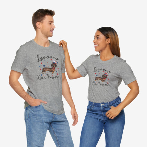 Dachshund Long Live Freedom T-Shirt - Funny 4th of July Shirt