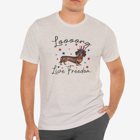 Dachshund Long Live Freedom T-Shirt - Funny 4th of July Shirt