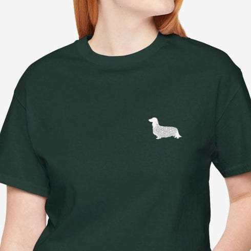 Longhaired Dachshund Mandala Tee - Dachshund Shirt for Women
