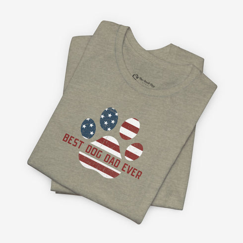 American Flag Dog Dad T Shirt - Dog Dad Gift