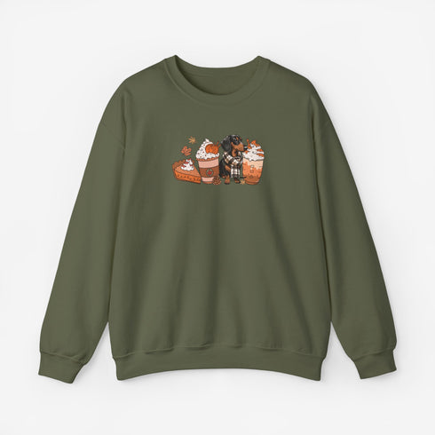 Dachshund Autumn Sweatshirt for Women - Crew Sweatshirt