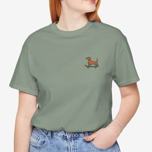 Dachshund Skateboard Tee - Dachshund T- Shirt for Women