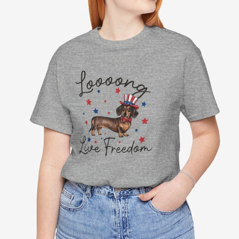 Dachshund Long Live Freedom T-Shirt - Funny 4th of July Shirt