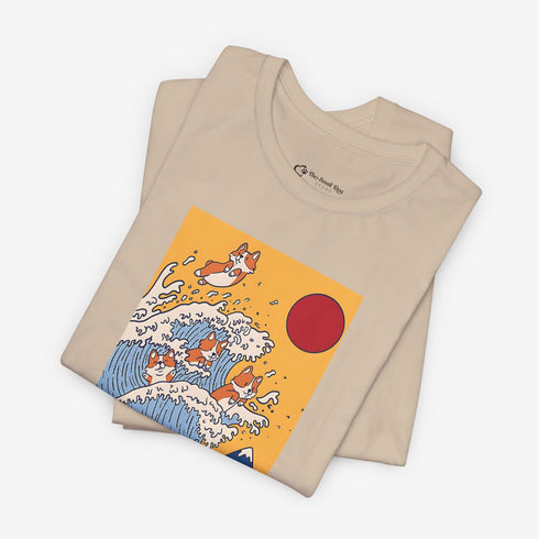 Funny Corgi Shirt for Women - Japanese Art Corgi Lover Tee