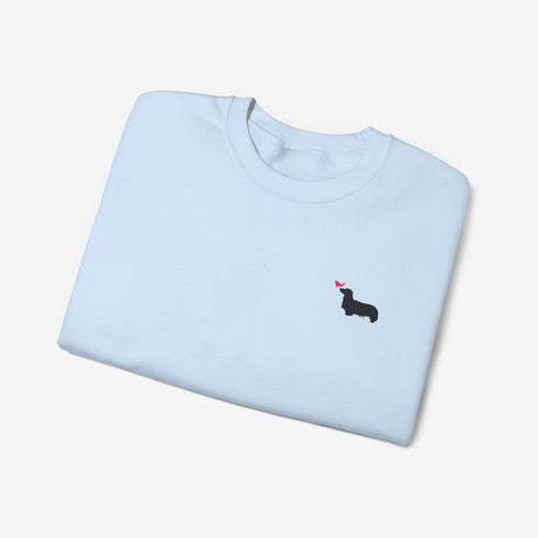 Longhaired Dachshund Sweatshirt for Women - Cute Dachshund Crew Sweatshirt