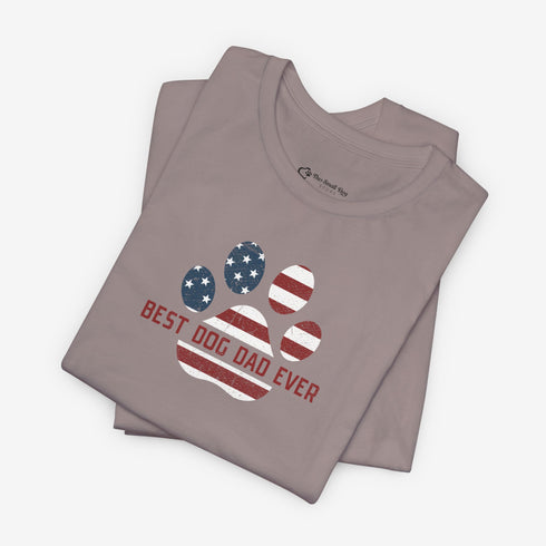 American Flag Dog Dad T Shirt - Dog Dad Gift