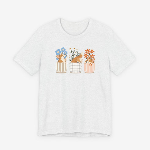 corgi t shirt for women. Color ash