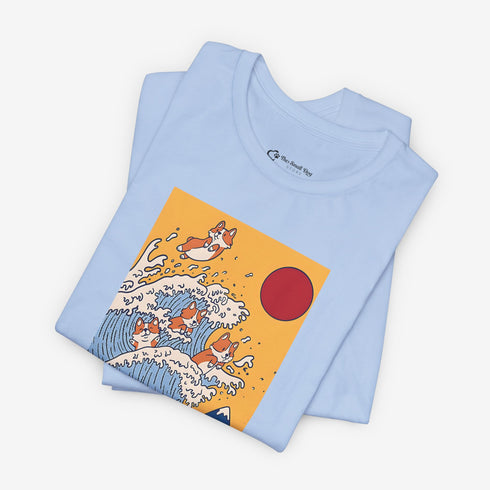 Funny Corgi Shirt for Women - Japanese Art Corgi Lover Tee