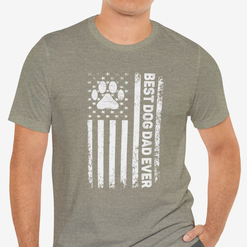American Flag Dog Dad Tee - Dog Dad Gift