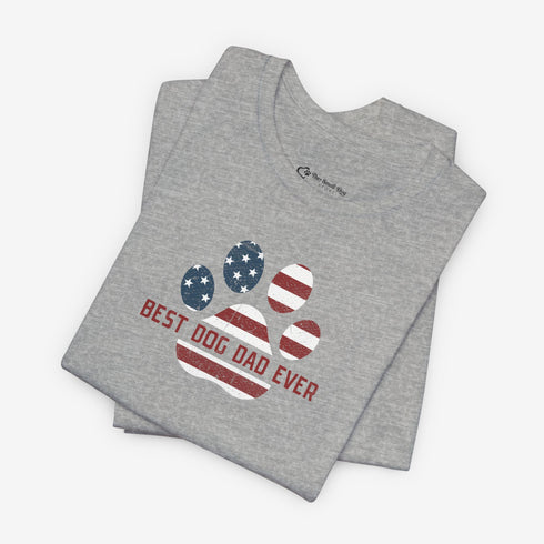 American Flag Dog Dad T Shirt - Dog Dad Gift