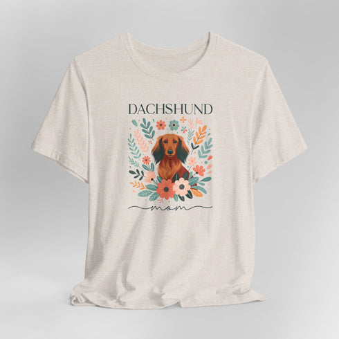 Dachshund T- Shirt for Women - Longhaired Dachshund Mom Shirt