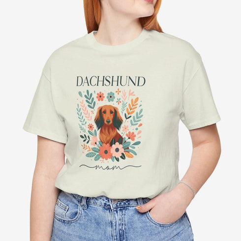 Dachshund T- Shirt for Women - Longhaired Dachshund Mom Shirt