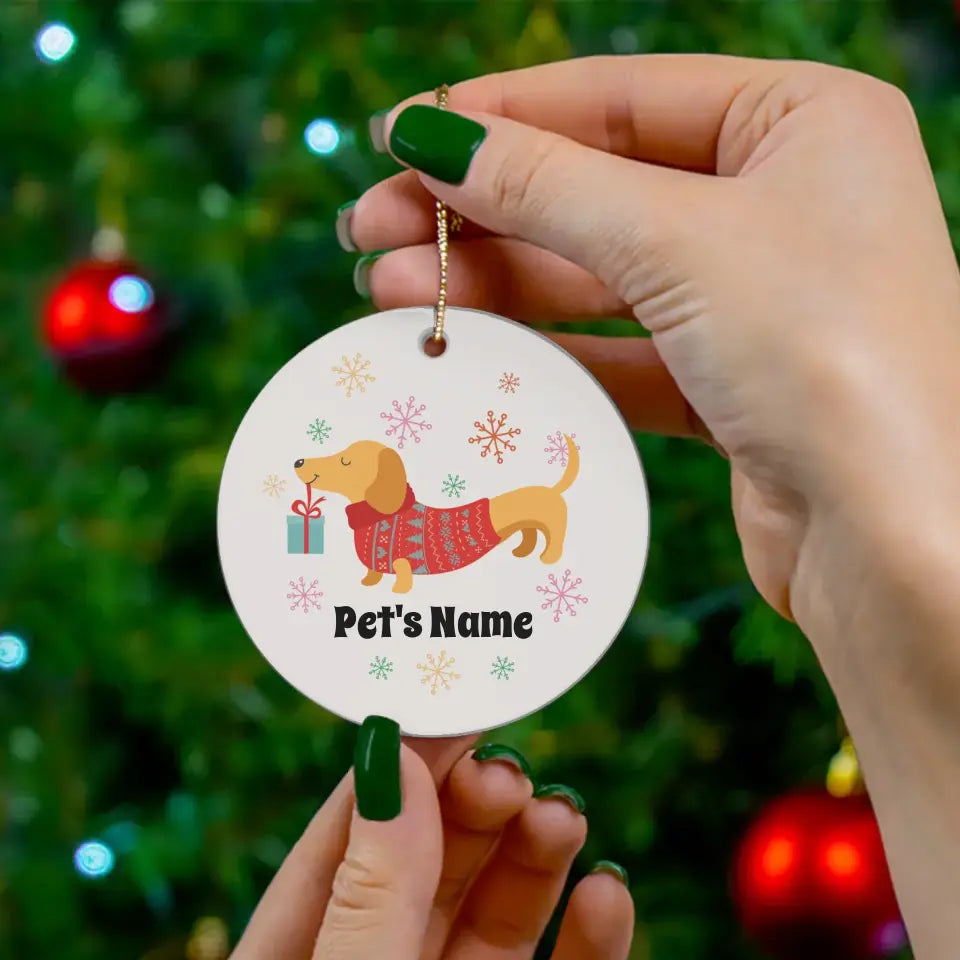 Dachshund Custom Christmas Ornament - Personalized Christmas Ornament
