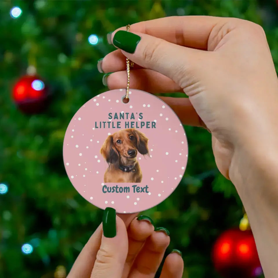 Dachshund Custom Christmas Ornament - Personalized Pet Christmas Ornament