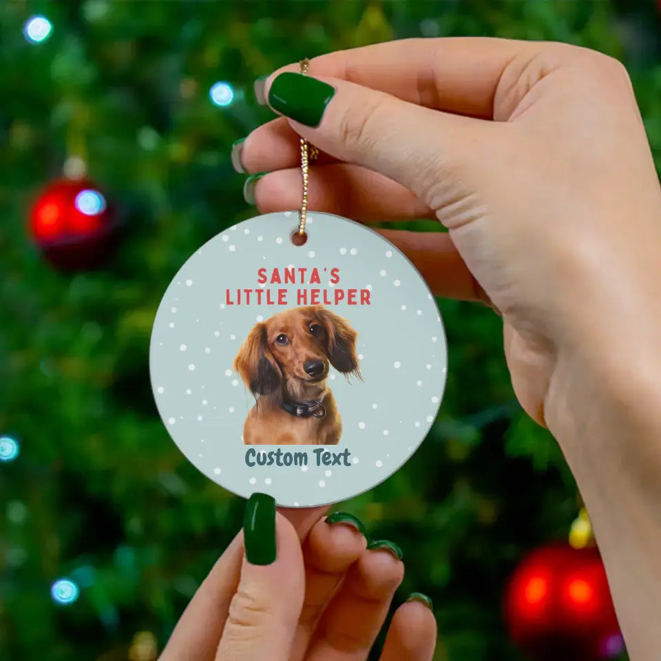 Dachshund Custom Christmas Ornament - Personalized Pet Christmas Ornament