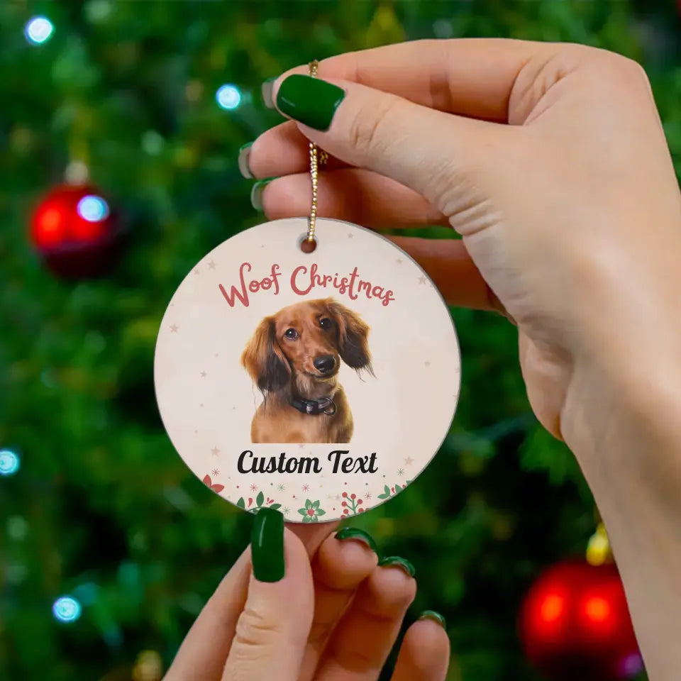 Dachshund Custom Christmas Ornament - Personalized Pet Christmas Ornament